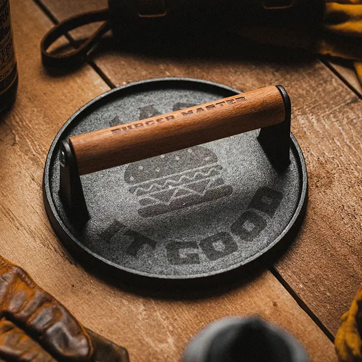 "Burger Master" Cast Iron Grill Press