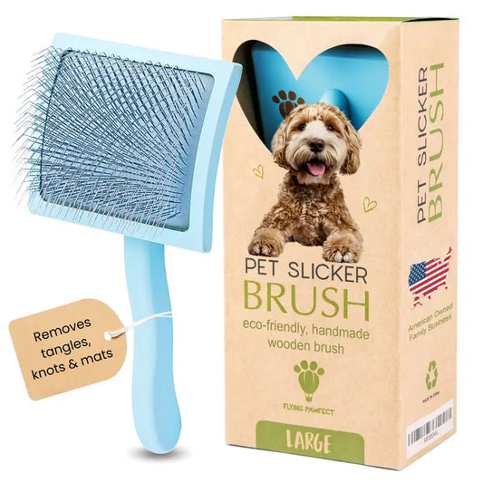 Curved Slicker Brush - Baby Blue - Large