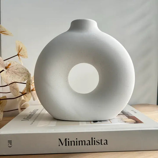 Donut Concrete Vase | Circular Hollow Vase