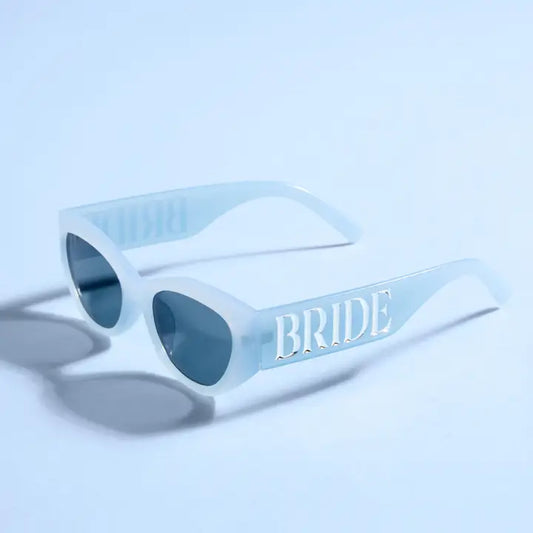 Something Blue Sunnies - Bride Embossed Sunglasses, Bride Gift, Bachelorette Party